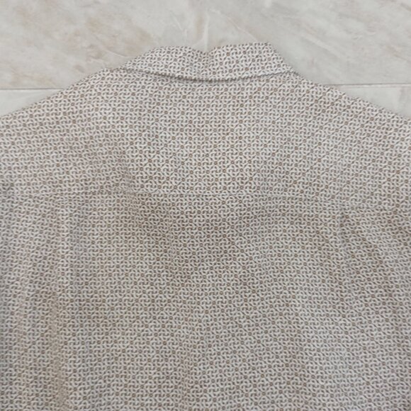 Mens 100% Linen Shirt sz M Neutral Beige Brown EUC - Picture 15 of 15